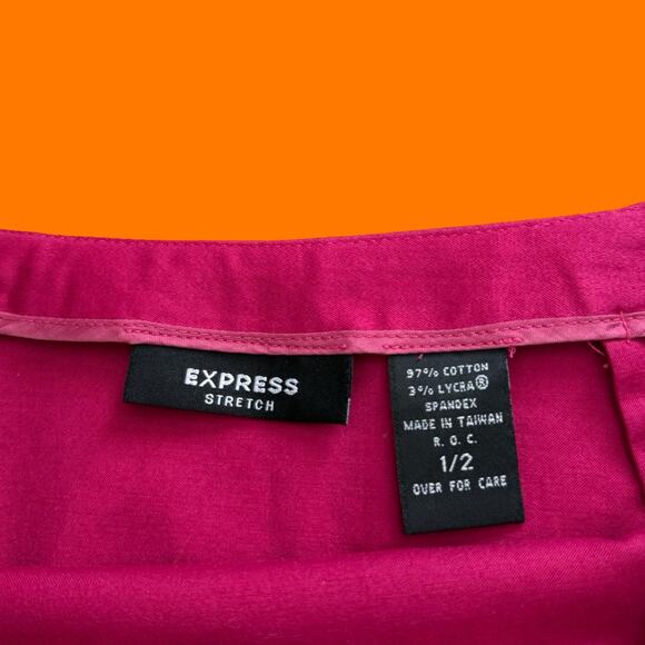 00's vintage dark pink y2k bodycon micro mini skirt Size 1/2 express - Picture 4 of 5